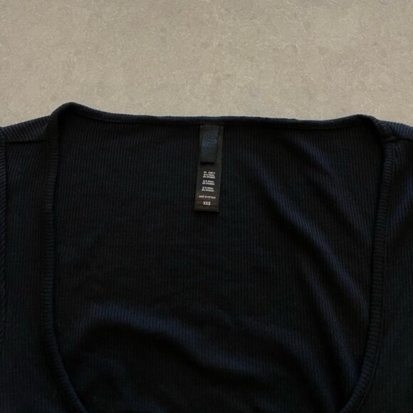 Skims Soft Lounge Long Sleeve Dress Ribbed Onyx Size XXS - Picture 6 of 10